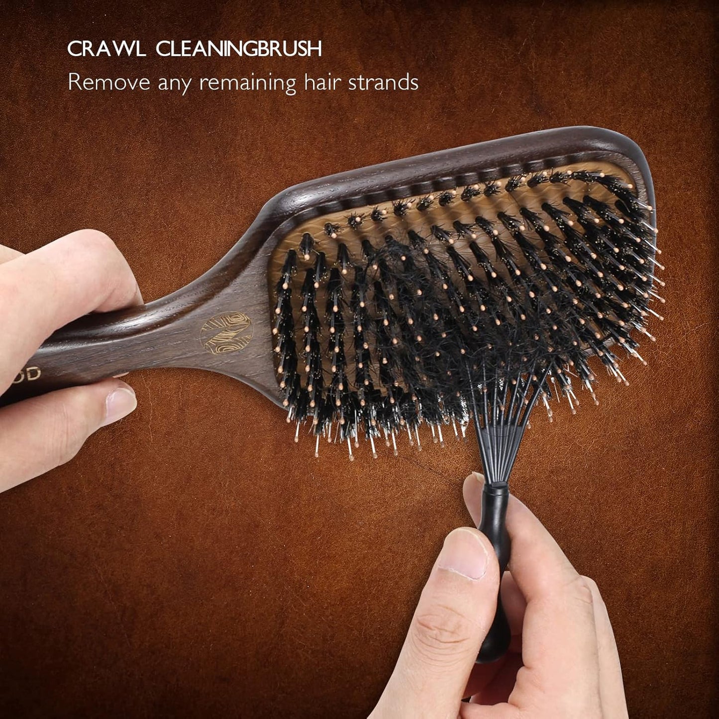 100% Boar Bristle Hair Brush Set, Detangler for Long, Short, Thin, Curly, Straight, or Wavy,Hairbrush for Enhancing Shine,Great for Men, Women, and Kids