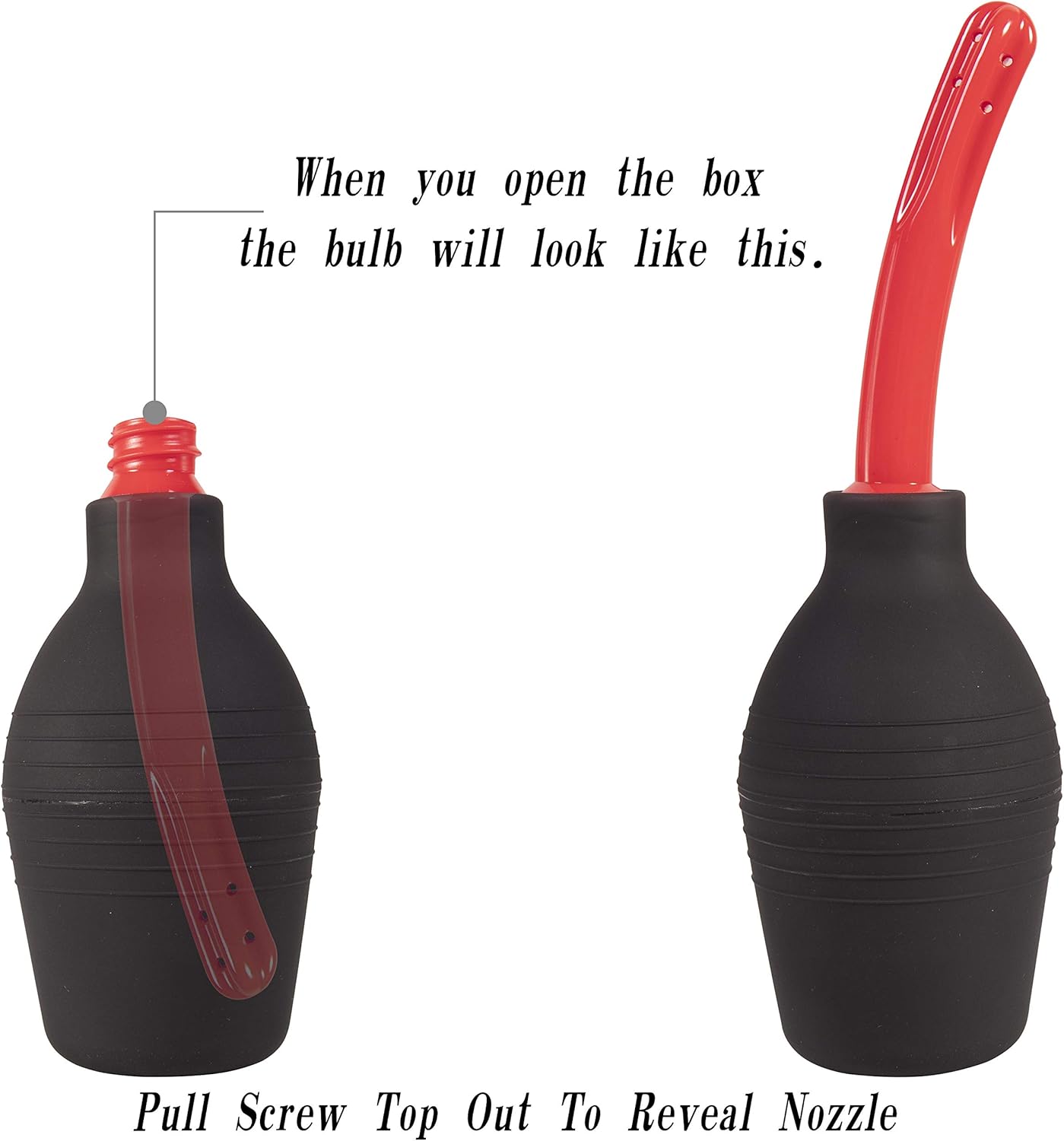 Abyclean Anal Douche Enema Bulb Vaginal Douche Enema Cleaner for Women’s or Man’s Health (310ml Black and Red)