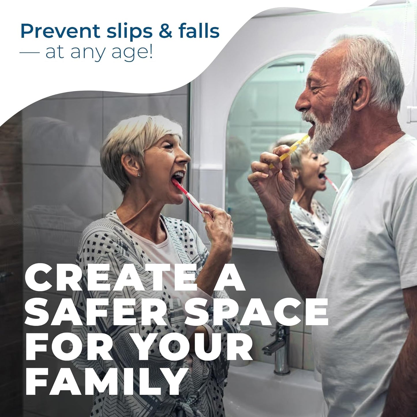 Homergy Anti Slip Shower Stickers 24 PCS, White Non-Slip Shower Strips for Adults, Premium Adhesive Bath Tub Stickers