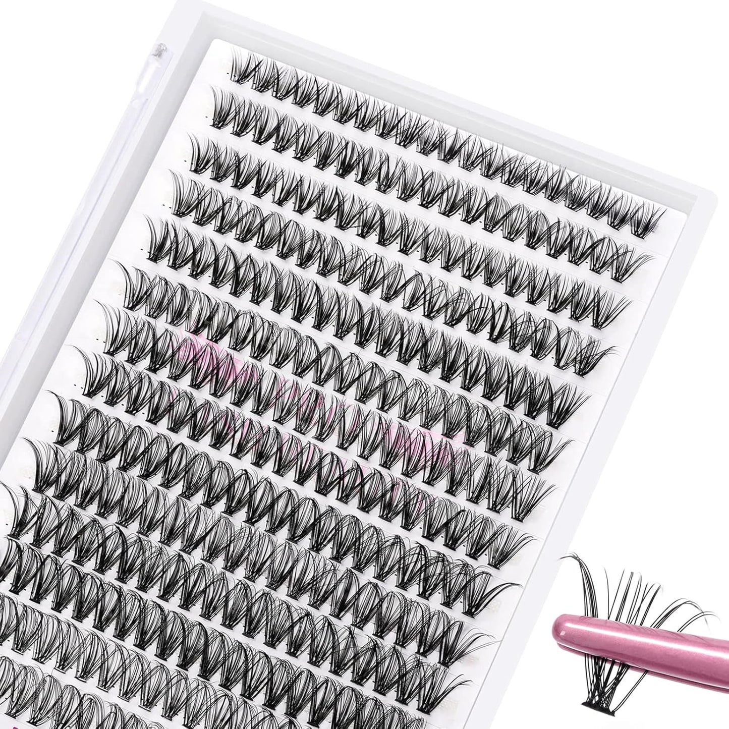 280 Pcs Individual Lashes 30D-C-0.07-9-16mix Cluster Lashes 10D 20D C D Curl Wispy Lashes Bottom Lashes DIY Lashes At Home（30D-C-0.07-9-16mix）