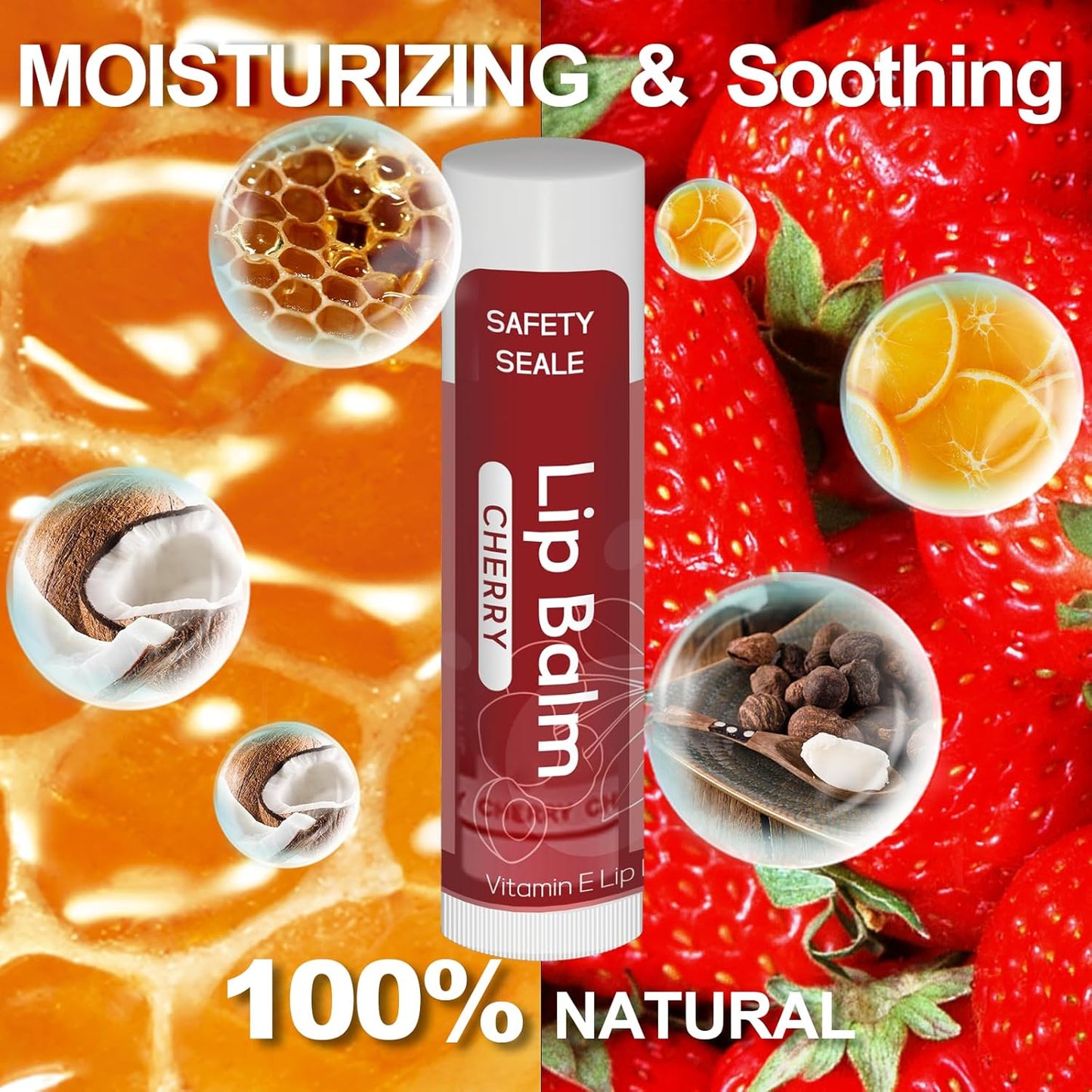 98 Pack Natural Lip Balm Bulk with Vitamin E and Coconut Oil - Moisturizing, Soothing, and Repairing Dry and cracked Lips, Mini Chap Stick Gifts for Kids Women Men - 14 Flavors - Non-GMO