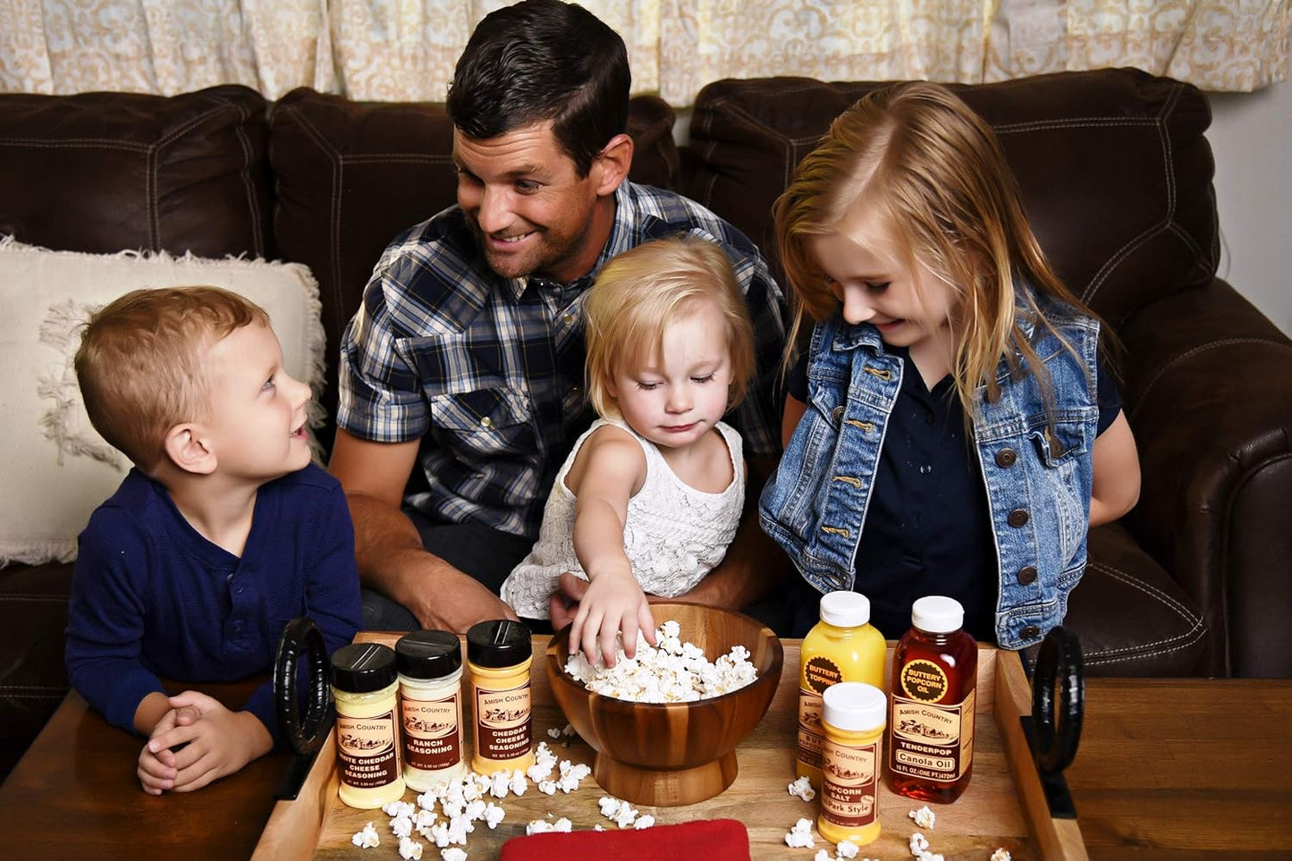 Amish Country Popcorn | Seasoning Variety Pack | Ballpark Style ButterSalt - 5.5 oz, Ranch - 5.5 oz & Sour Cream and Onion - 4.7 oz Popcorn Seasoning | Old Fashioned, Non-GMO and Gluten Free