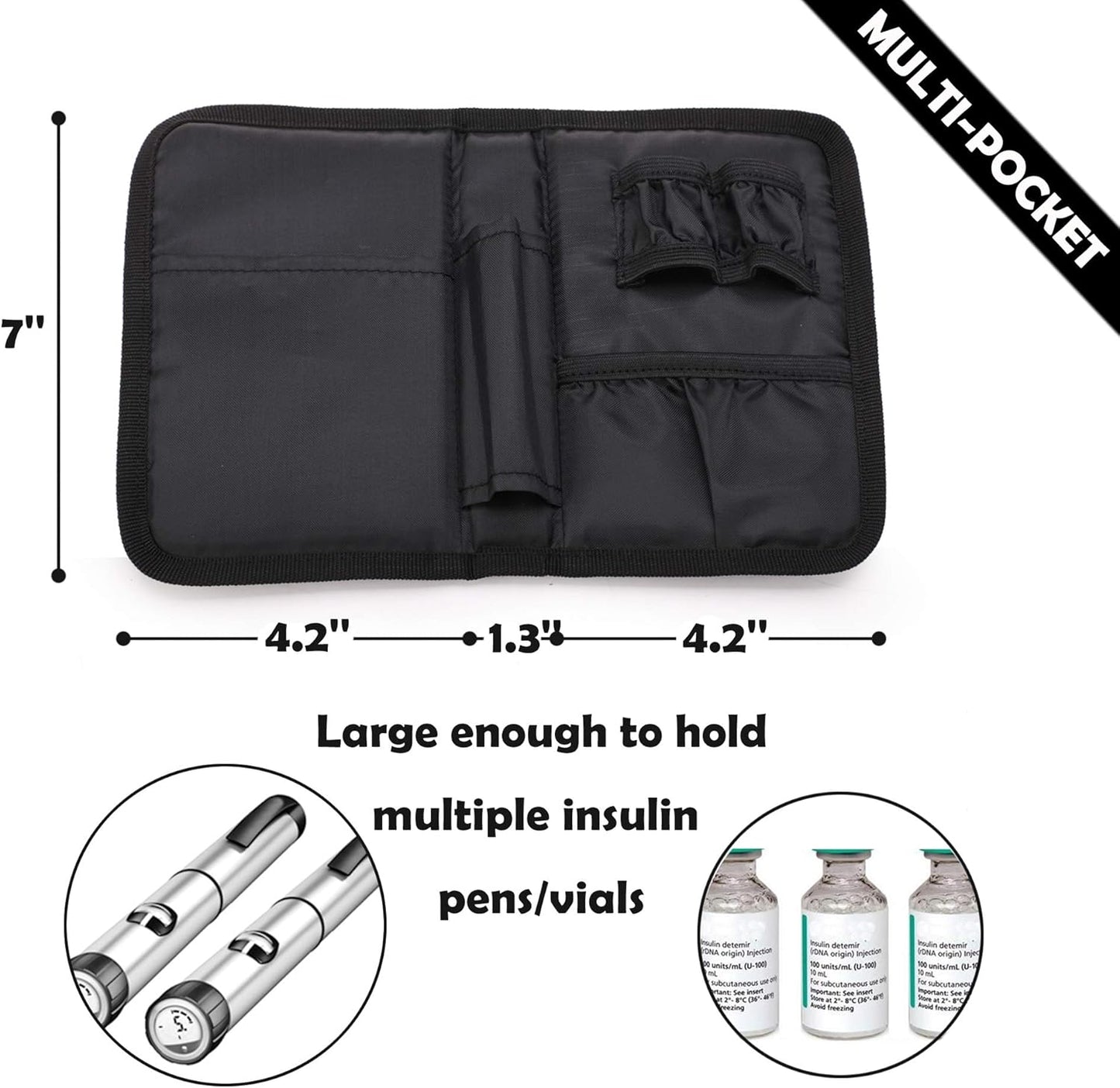 Apollo Walker Insulin Cooler Travel Case Diabetic Medication Cooler with Ice Packs and Insulation Liner TSA Approved