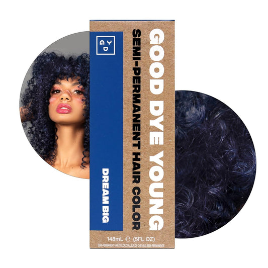 Good Dye Young Semi-Permanent Hair Color, Vegan and Cruelty-Free Blue Hair Dye, Last up to 24 Washes, Non-Damaging Conditioning Hair Color (5FL OZ, Dream Big)
