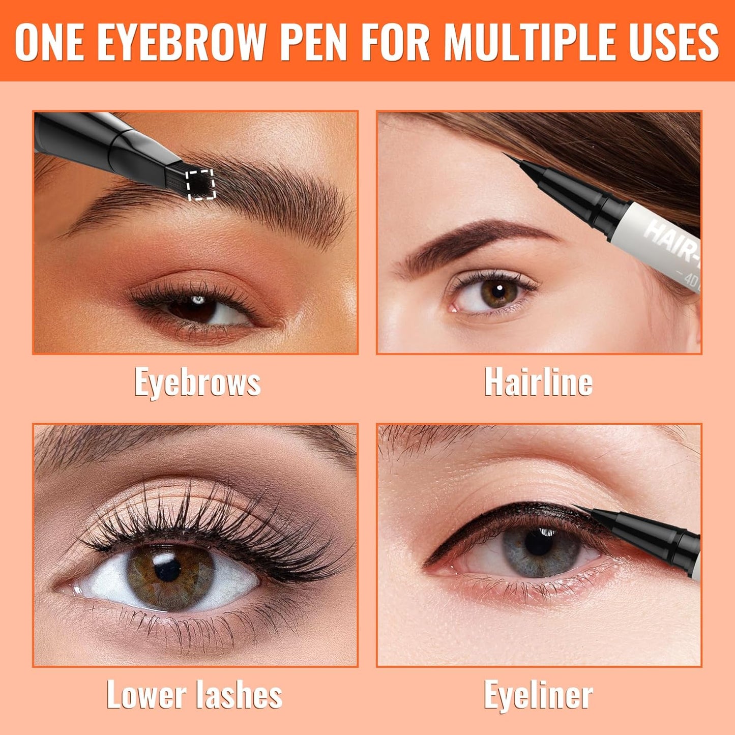 iMethod Eyebrow Pen - Eyebrow Pencil,2-in-1 Eyeliner Dual-Ended Microblading Eyebrow Pencil Long Lasting Waterproof Hair-Like Brow Pencil,with Eyebrow Brush,Eyebrow Pencils for Women,LightBrown