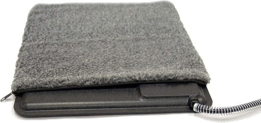 K&H Pet Products Lectro-Kennel Outdoor Heated Pad Deluxe Cover, Fits K&H Lectro-Kennel Medium Pads (Heated Pads Sold Separately), Machine Washable Zippered Soft Fleece Cover - 22.5 X 16.5in Gray