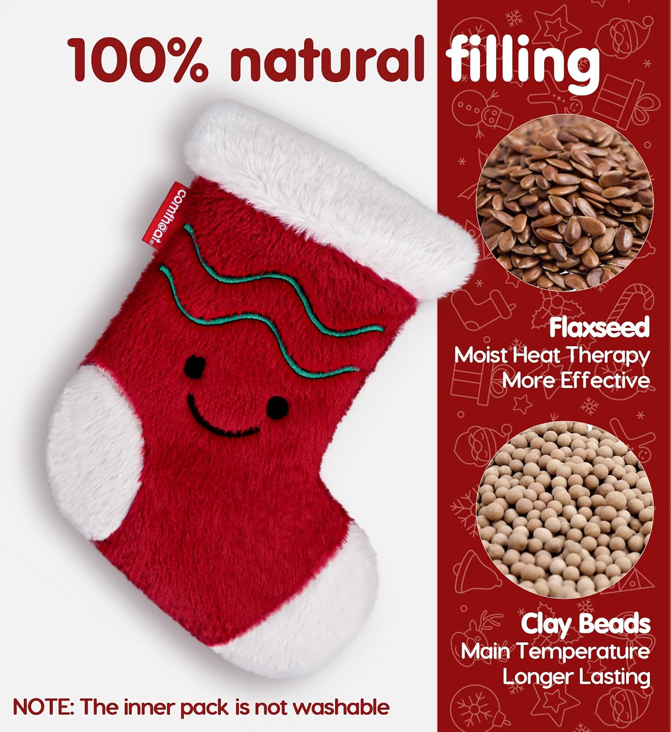 Heating pad Microwavable for Cramps Pain Relief, Microwave Moist Heat Pad Warm Compress Flaxseed Bag with Washable Cover, Funny Plush Hot Pack for Muscles, Unscented