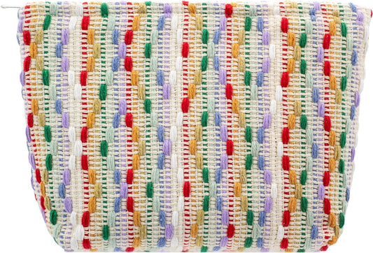 Makeup Bags for Purse Zipper Cosmetic Pouch Large Travel Canvas Make Up Organizer Tool Pouch for Women and Girls,Rainbow Dot