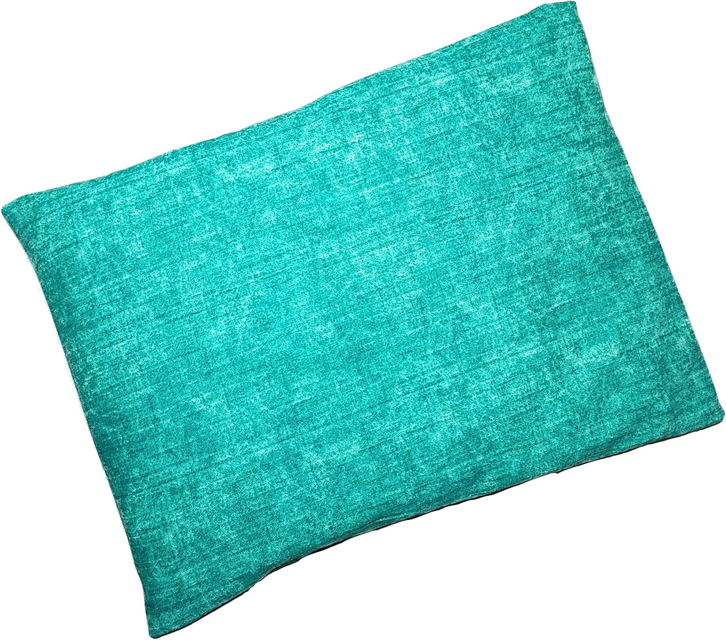 Microwavable Corn Filled Heating Pad and Cold Pack/Washable 100% Cotton Cover (Cross Hatch - Mint, 7.5in W x 11in L)