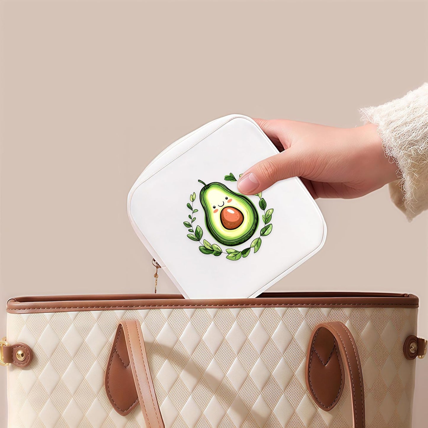 Avocado Mini Makeup Bag, Avocado Gift For Women Girls, Cute Portable Zipper Pouch Cosmetic Bag For Teen Girls Kids, Small Storage Bag For Sanitary Pad, Period napkin bag!