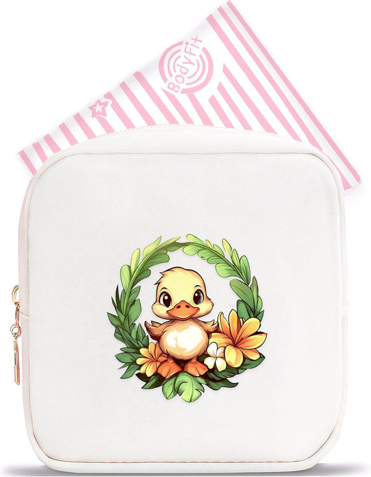 Duck Mini Makeup Bag, Duck Gift For Women Girls, Cute Portable Zipper Pouch Cosmetic Bag For Teen Girls Kids, Small Storage Bag For Sanitary Pad, Period napkin bag!
