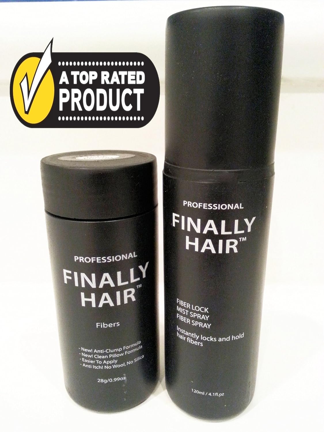 Hair Building Fiber - 28g Bottle & 120ml 4.1 Oz. Bottle of Fiber Lock Spray. Thickening and Covering Thin Hair Loss (Dark Salt & Pepper - Special Soft Black White Mix)