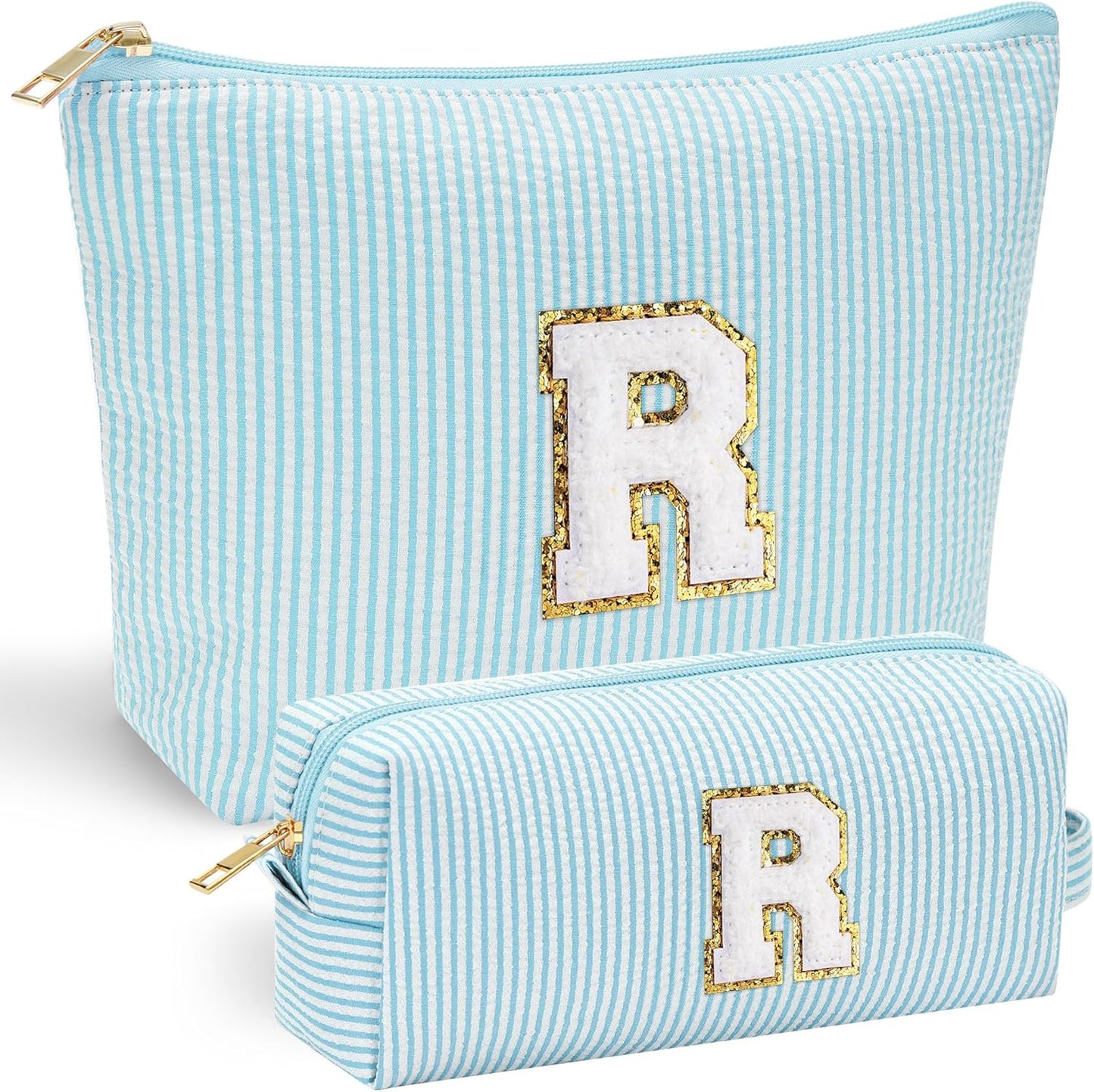 YOOLIFE Tween Girls Trendy Stuff - Birthday, Graduation, Mother's Day, Bridesmaid Gifts for Women, Teachers, Sisters - Initial Makeup Bag Cosmetic Travel Bag R